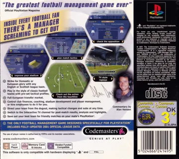 LMA Manager 2001 (EU) box cover back